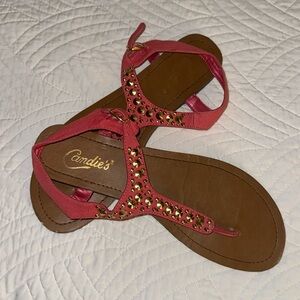Candies - gold studded sandals (woman’s size 9) Peach/Salmon color